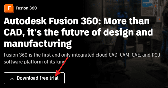 퓨전360(fusion 360) 무료 다운로드 화면